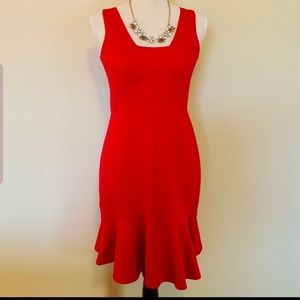 Ann Taylor Sleeveless Fit & Flare Dress, Red